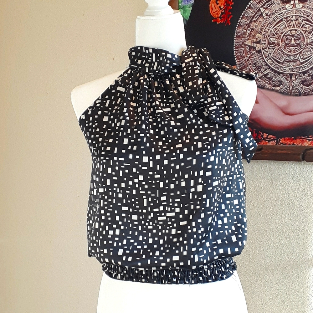Cute "HAVE" halter top w/bow on neck,  S